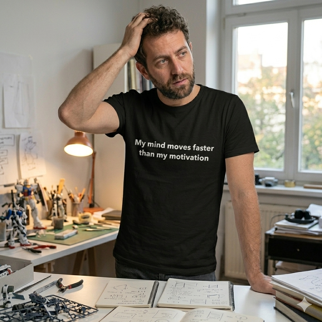 My Mind Moves Faster Than My Motivation by Error404Tees