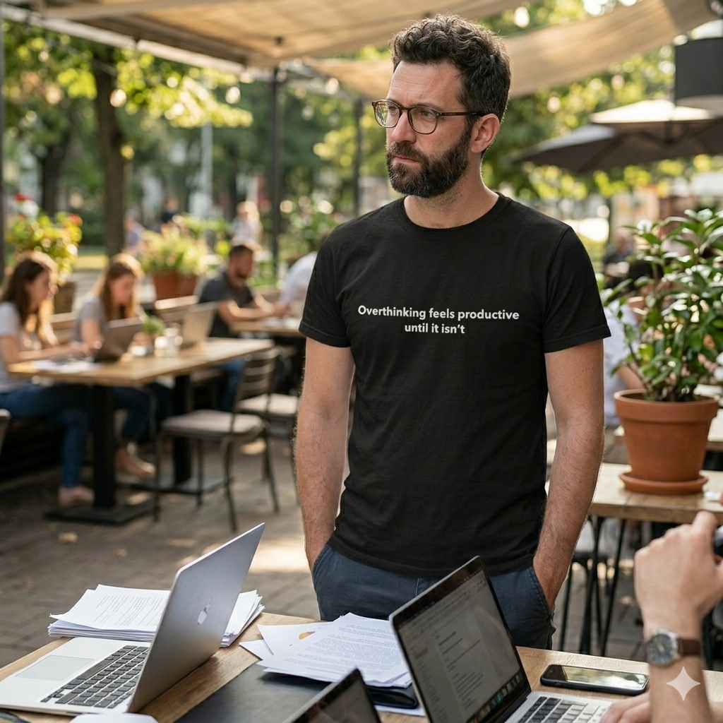 Overthinking Feels Produc by Error404Tees