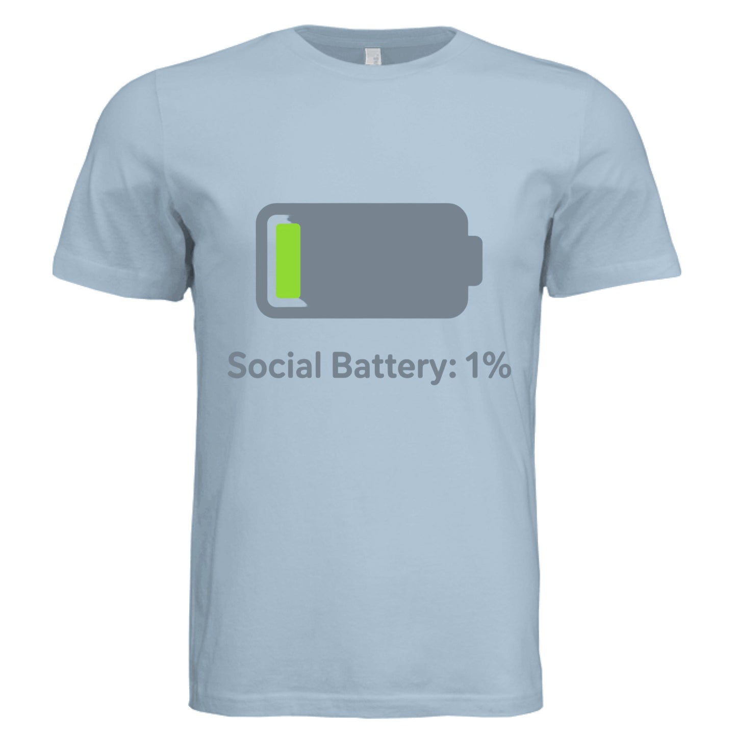 Social Battery 1% by Error 404 Tees