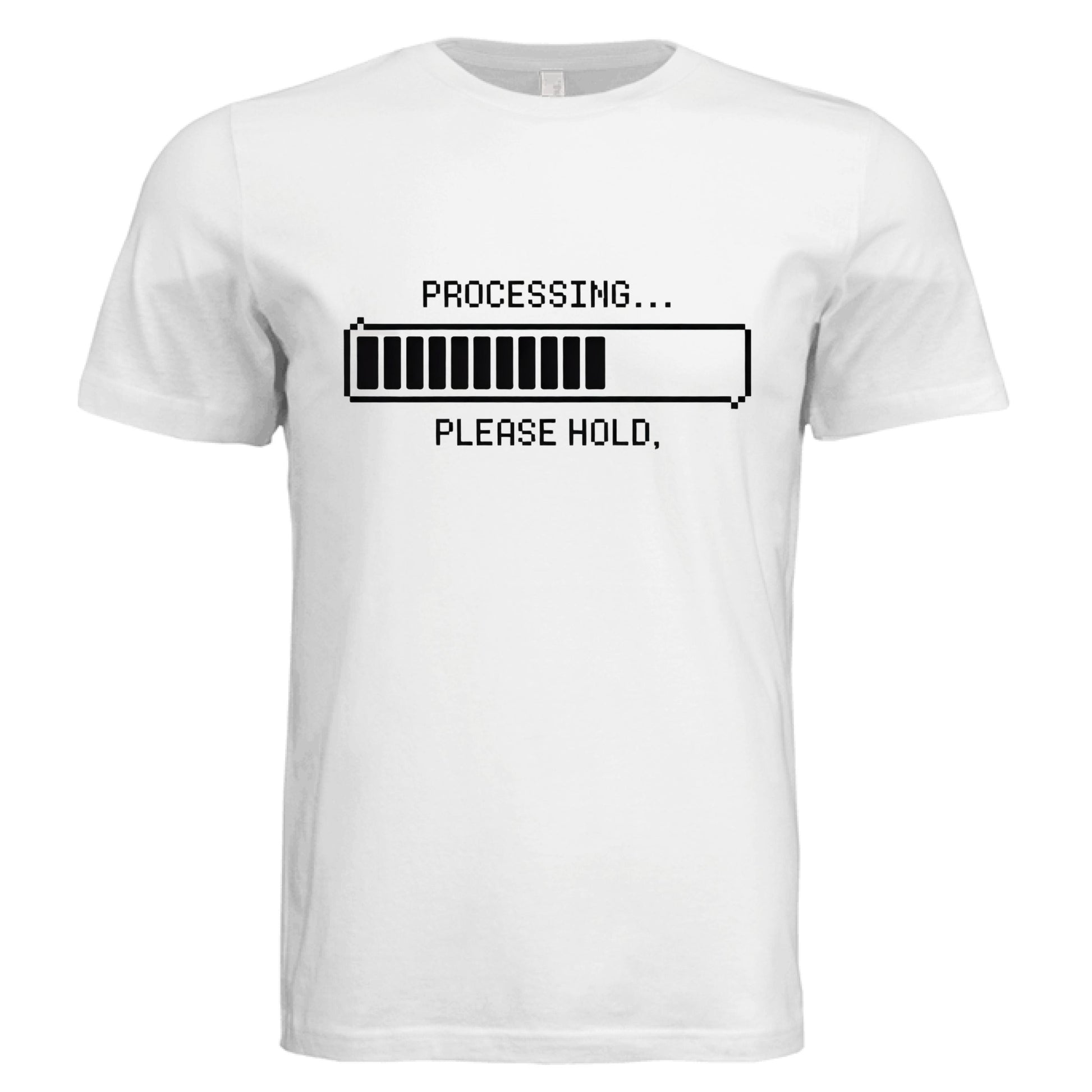 Processing Please Hold by Error 404 Tees