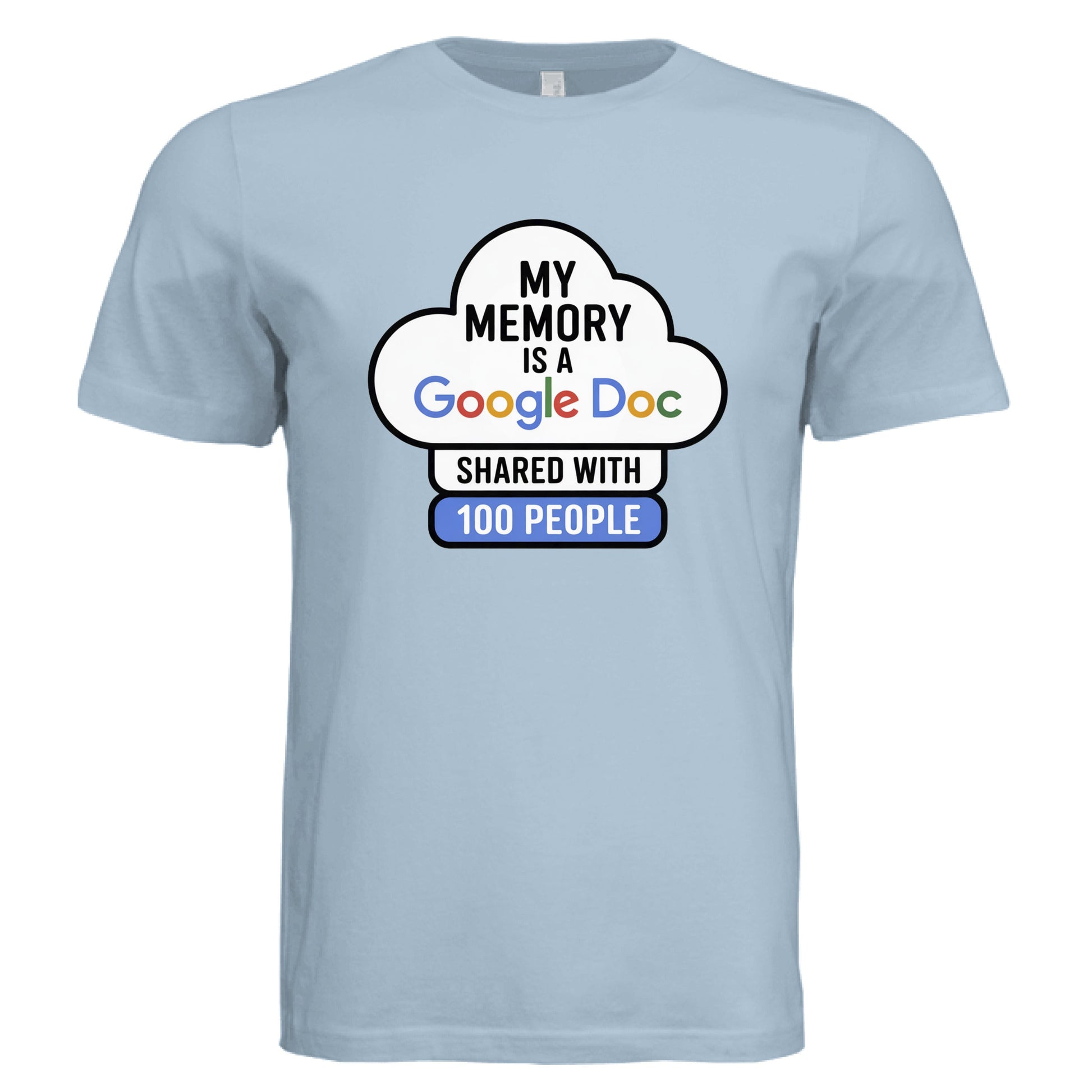 My Memory Is a Google Doc Shared With 100 People – Funny ADHD T-Shirt by Error 404 Tees