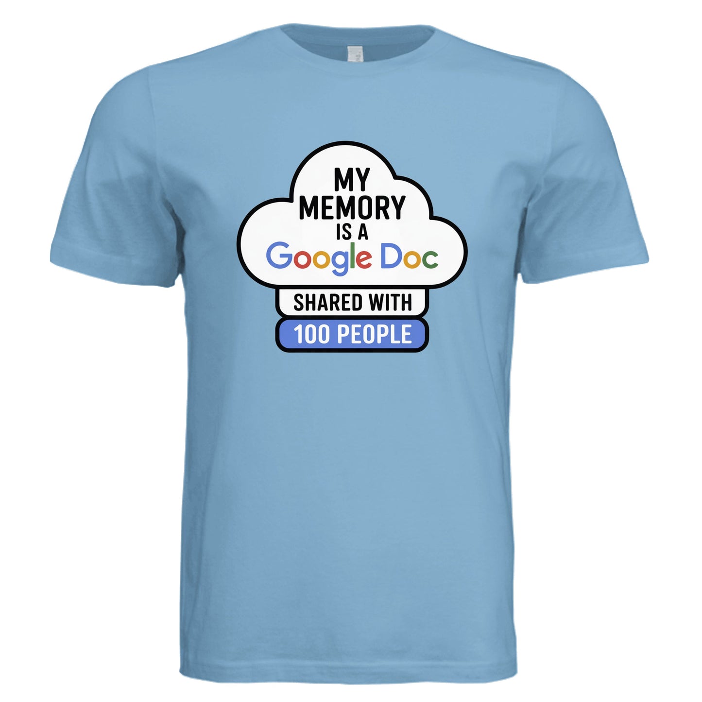 My Memory Is a Google Doc Shared With 100 People – Funny ADHD T-Shirt by Error 404 Tees