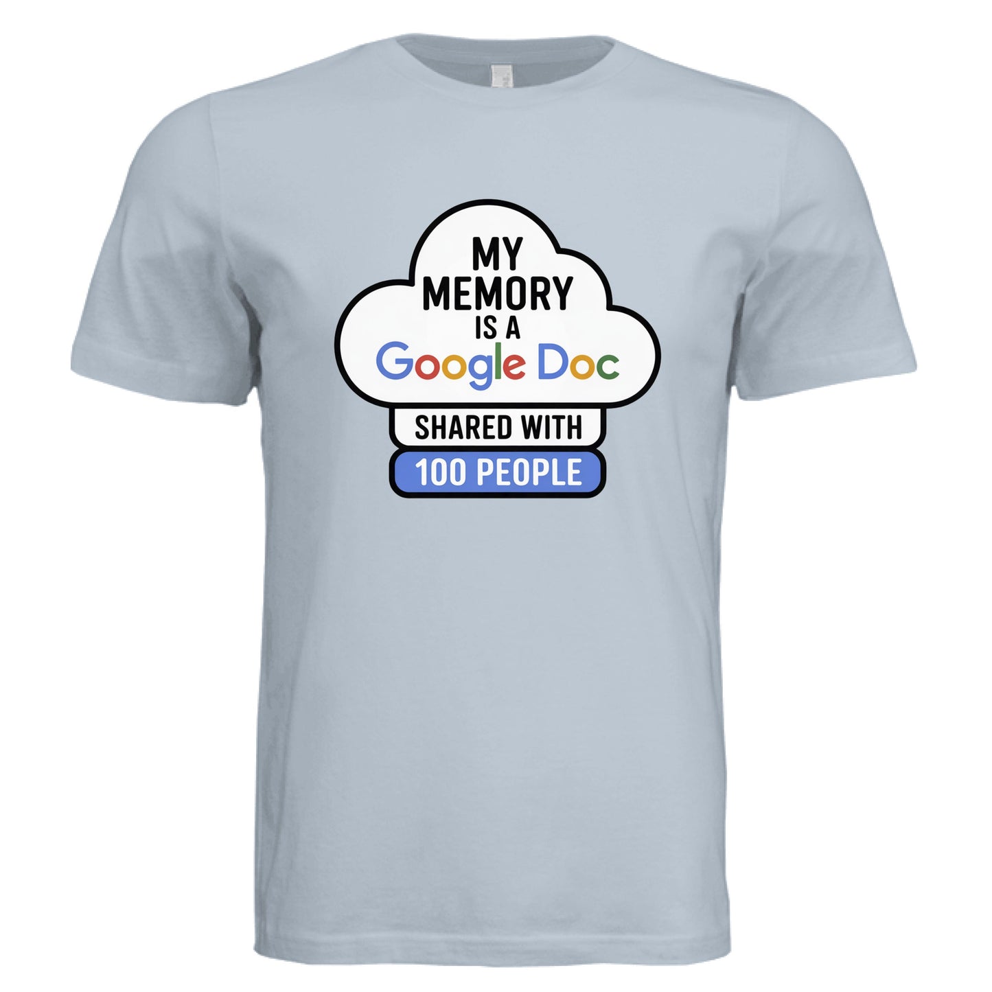 My Memory Is a Google Doc Shared With 100 People – Funny ADHD T-Shirt by Error 404 Tees